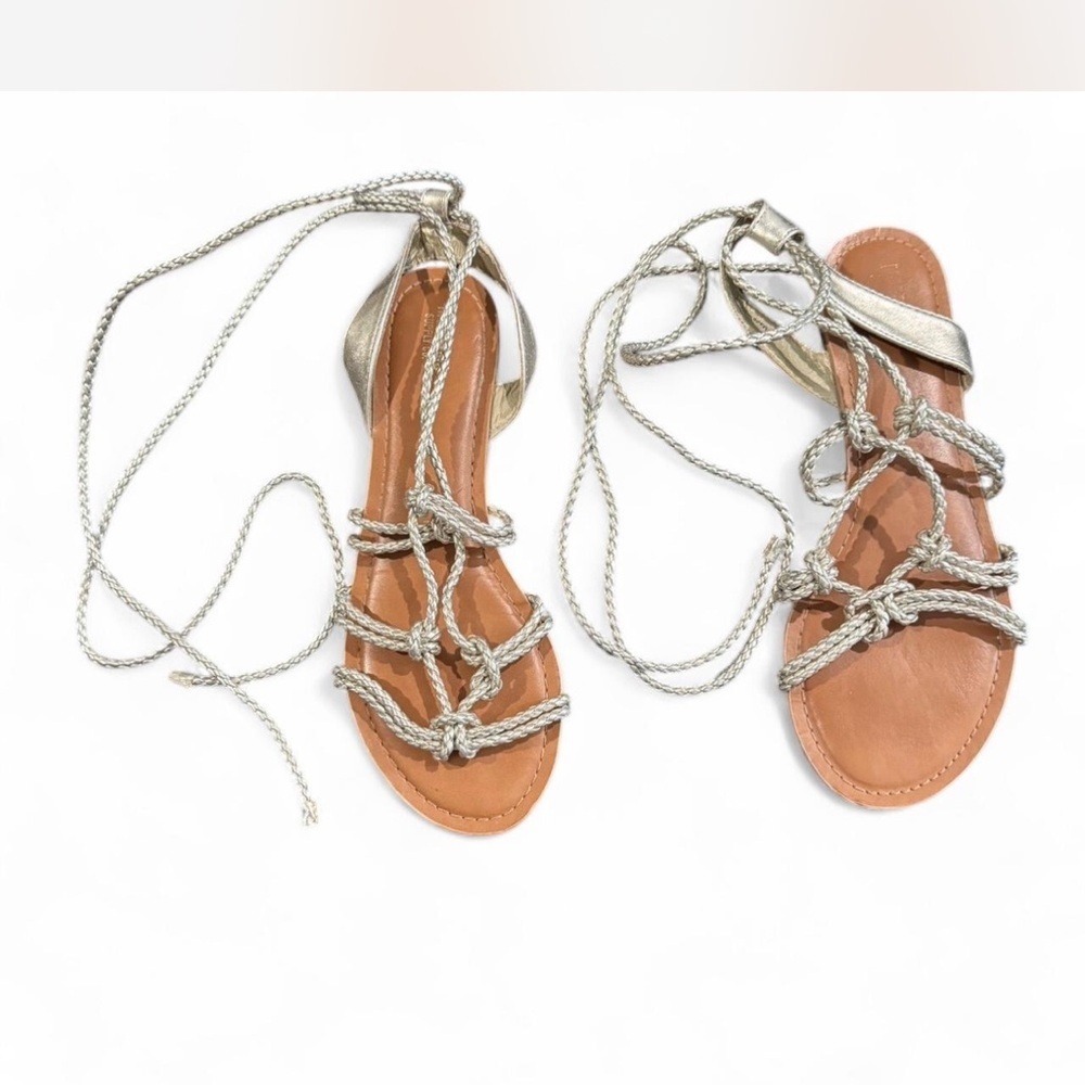 Mossimo Supply Co Silver Gladiator Sandals